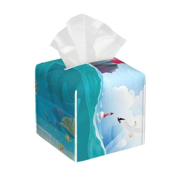 Pzuqiu Caja De Pañuelos De Tortuga Marina 3D, Moderna Y Creativa Caja De Pañuelos Faciales, Funda Para Servilleteros Para Baño, Mesita De Noche, Mesa, Encimera, Hogar, Oficina, Decoración De Automóvil