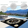 thumbnail image 3 of Black Daisy Bees Outdoor Rug for Patio/Deck/Porch, Non-Slip Large Area Rug 6 x 9 Ft, Spring Farmhouse Honey Floral Rings Indoor Outdoor Rugs Washable Area Rugs, Reversible Camping Rug Carpet Runner, 3 of 8