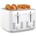 thumbnail image 1 of Topzee Toaster 4 Slice, Wide Slot for Toasting Bagel Muffin Waffle Gluten Free Breads, 7 Shade Settings, Defrost & Reheat,Dual Control Panel, Stainle, 1 of 7