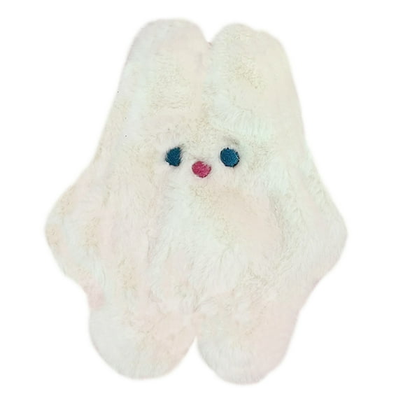 TAILTOSS 1Pcs Cartoon Rabbit Shaped Plush Coin Purse Cute Zippered Wallet for Women Girls White 16.5x12.5cm