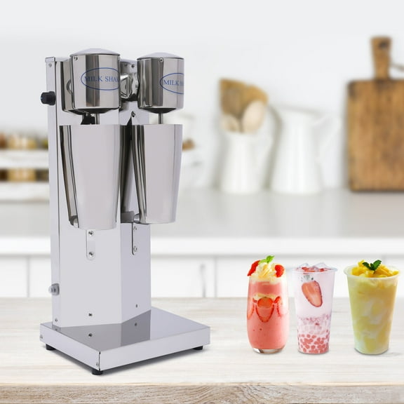 Stainless Steel Milk Shaking Machine, Electric Drink Mixer, Heavy-Duty Drink Mixer with Double Head, Commercial Restaurant-Quality Retro Milkshake Maker, 180W