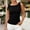 Black, variant on Women's Casual Sleeveless Strap Ruffle Top Solid Color Summer Blouse