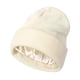 thumbnail image 4 of Gorro de punto de invierno con forro de satén y diseño con puños, suave, unisex Blanco, 4 of 9