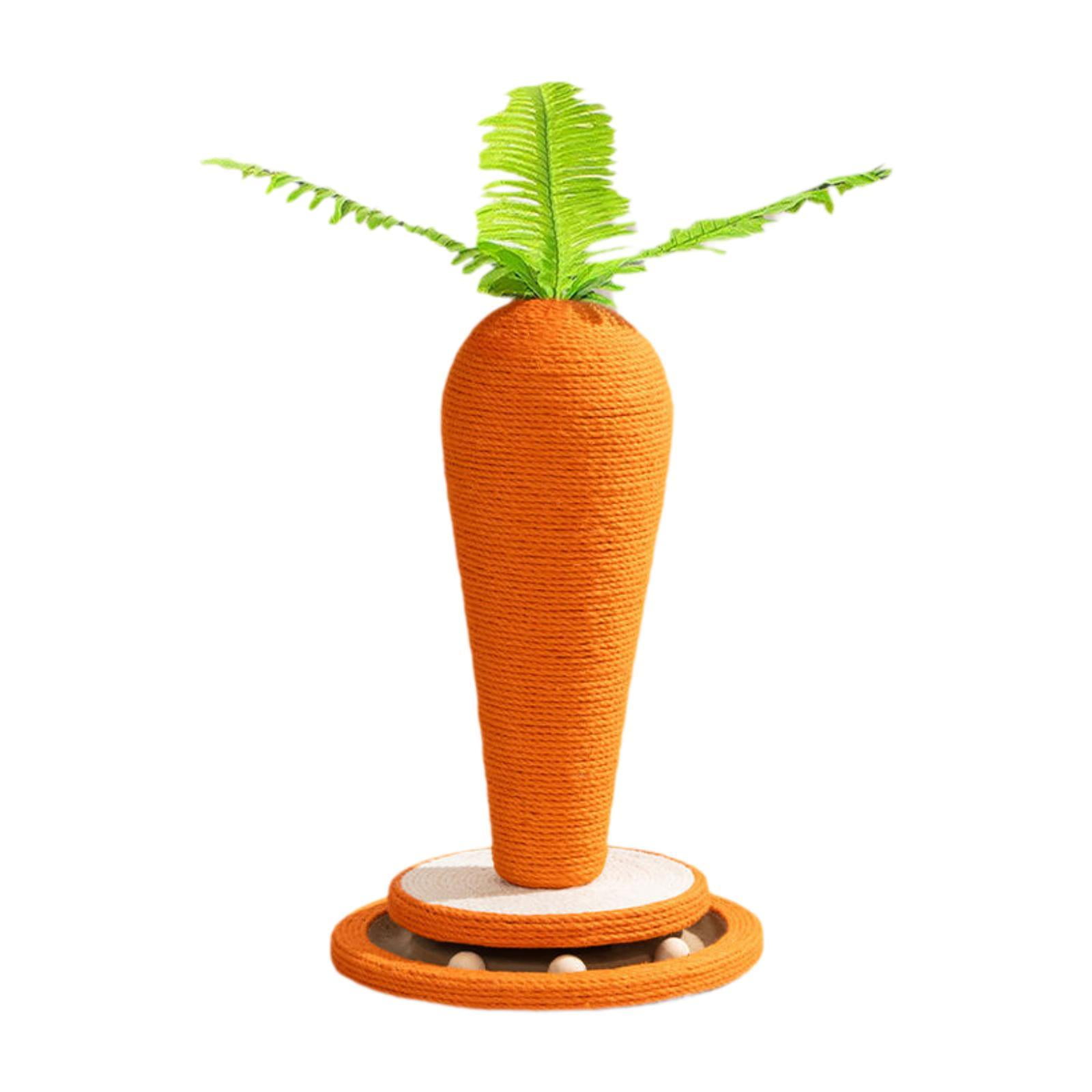 balikha Cat Scratch Post Cat Scratcher Post Bed Carrot Shape Pet Supplies Cat Climbing Frame for Playing Lounging for Cat and Kittens
