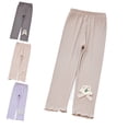thumbnail image 4 of LYMAYTER ‌‌‌Girls Toddler Cotton Ankle Leggings for 1-9Y Stretchy Warm Breathable Tights Pants, 4 of 7