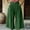 Green, variant on LADIGASU Women's Solid Elastic Waistband Button Cotton And Linen Cropped Wide-leg Casual Trouser Pants With Pocket