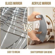 8 pack Self Adhesive Acrylic Mirror, 8 x 8 inch Tiles,Flexible Plastic Mirror Sheets Wall Stickers,2MM Thick Frameless,Small Mirrors for Wall