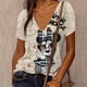 thumbnail image 2 of Camiseta con estampado de Mickey Mouse de Disney para mujer, ropa de verano para niña, camisetas para mujer, sudadera Harajuku, blusa con cuello en V, camisetas de manga corta, 2 of 5