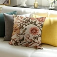 thumbnail image 3 of Autua Floral Linen Decorative Throw Pillow Covers Set Soft Durable Cushion Cases Pillowcase for Couch Bedroom Car Living Room 24x24in, 3 of 5