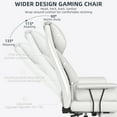 thumbnail image 2 of TAKSCO Big and Tall Office Chair, Adult Ergonomic High Back Executive Desk Chair with Foot Rest, White, 2 of 6