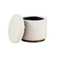 thumbnail image 6 of Linon Primrose Storage Ottoman Stool, Walnut Finish with Natural Sherpa Fabric, 6 of 9