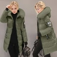 thumbnail image 2 of Womens Puffer Jacket 2026 Casual Long Sleeve Slim Fit Mid Length Full Zip Up Thick Warm Winter Coats with Pockets, 2 of 8