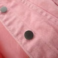 thumbnail image 4 of Ocealan Women's Casual Denim Jacket Button Down Half Sleeve Jean Outerwear Fall Coat Tops Pink XXL, 4 of 5