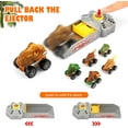 thumbnail image 5 of Allaugh Dinosaur Toys for Kids 3-8, Dinosaur Truck with Flashing Lights, Music and Roaring Sound, Kids Toys with 6 Pull Back Dinosaur Cars, 6 Dinosaur Toys and 1 Dinosaur Carrier Truck, Brown, 5 of 7