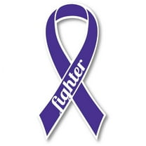 Magnet Me Up Support Hodgkins Lymphoma and Testicular Cancer Fighter Violet Ribbon Magnet Decal, 3.5x7 In, Vinyl Automotive Magnet