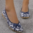 thumbnail image 5 of ZTTD Floral Print Button Decor Ballet Flats for Women Slip On Shallow Mouth Simple Single Shoes Casual Shoes Work Shoes Blue, 5 of 9