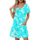 thumbnail image 1 of Vestido Corto de Verano Moda Gradiente Corto de Manga en V Cuello Vestido Casual, Poliéster Ligero de Verano, Lavado de Manos, 1 of 7