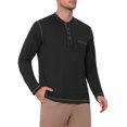 thumbnail image 4 of INSPIRE CHIC Men's Henley Shirts Long Sleeve Chest Pocket Casual Basic Tee Shirt M Black, 4 of 6