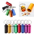 thumbnail image 2 of Mini Waterproof Aluminum Pill Container Cache Drug Box with Keychain for Camping Travel Portable Pill Capsule Outdoor Tool, 2 of 10