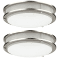 thumbnail image 1 of 12 Inch Brushed Nickel Flush Mount LED Ceiling Light, 15W Dimmable 1200LM 3CCT, 2-PACK, 1 of 8