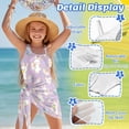 thumbnail image 6 of Xoenoiee Purple Rabbit Bunny Egg Polka Dot Pattern Girls One Piece Hawaiian Swimsuit with Cover Up Skirt, Easter Lightweight Swimwear Beachwear Soft Bathing Suit for Kids, Size 7-8 Years, 6 of 7