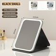 thumbnail image 1 of Compact Rechargeable LED Makeup Mirror with Foldable Design – Portable Travel & Desktop Use, 3 Color Lights (Natural Light Included), Touch Dimming, High-Definition Mirror Surface, Ideal for, 1 of 6