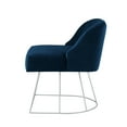 thumbnail image 6 of Nansen Navy Velvet Vanity Stool - Upholstered, Metal Base, Armless, 6 of 9