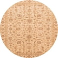 thumbnail image 1 of Ahgly Company Machine Washable Indoor Round Abstract Orange Area Rugs, 8' Round, 1 of 7