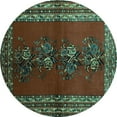 thumbnail image 1 of Ahgly Company Indoor Round Persian Turquoise Blue Traditional Area Rugs, 7' Round, 1 of 4