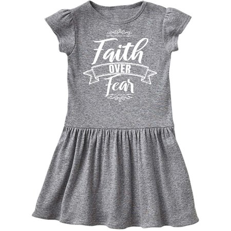 

Inktastic Cancer Awareness Faith Over Fear Gift Toddler Girl Dress