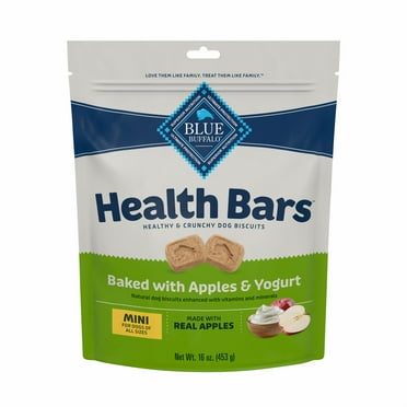 Blue Buffalo Health Bars OIF8 Mini Crunchy Dog Biscuits, Oven-Baked with Natural Ingredients, Apples & Yogurt, 16-oz. Bag