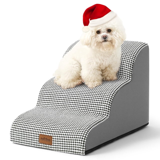 Escalera curva para mascotas Cozy Kiss para mascotas con funda a prueba de fugas, 3 niveles