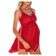 thumbnail image 1 of Gibobby Trajes de Baño para Mujer Conjunto de dos piezas de falda de traje de baño de maternidad con correa de color sólido para mujer embarazada(Rojo,XL), 1 of 5