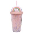 thumbnail image 1 of Destyer Water Bottle With Straw For Outdoor Activities Stylish Easy To Clean Plastic Water Cup Durable pink, 1 of 6