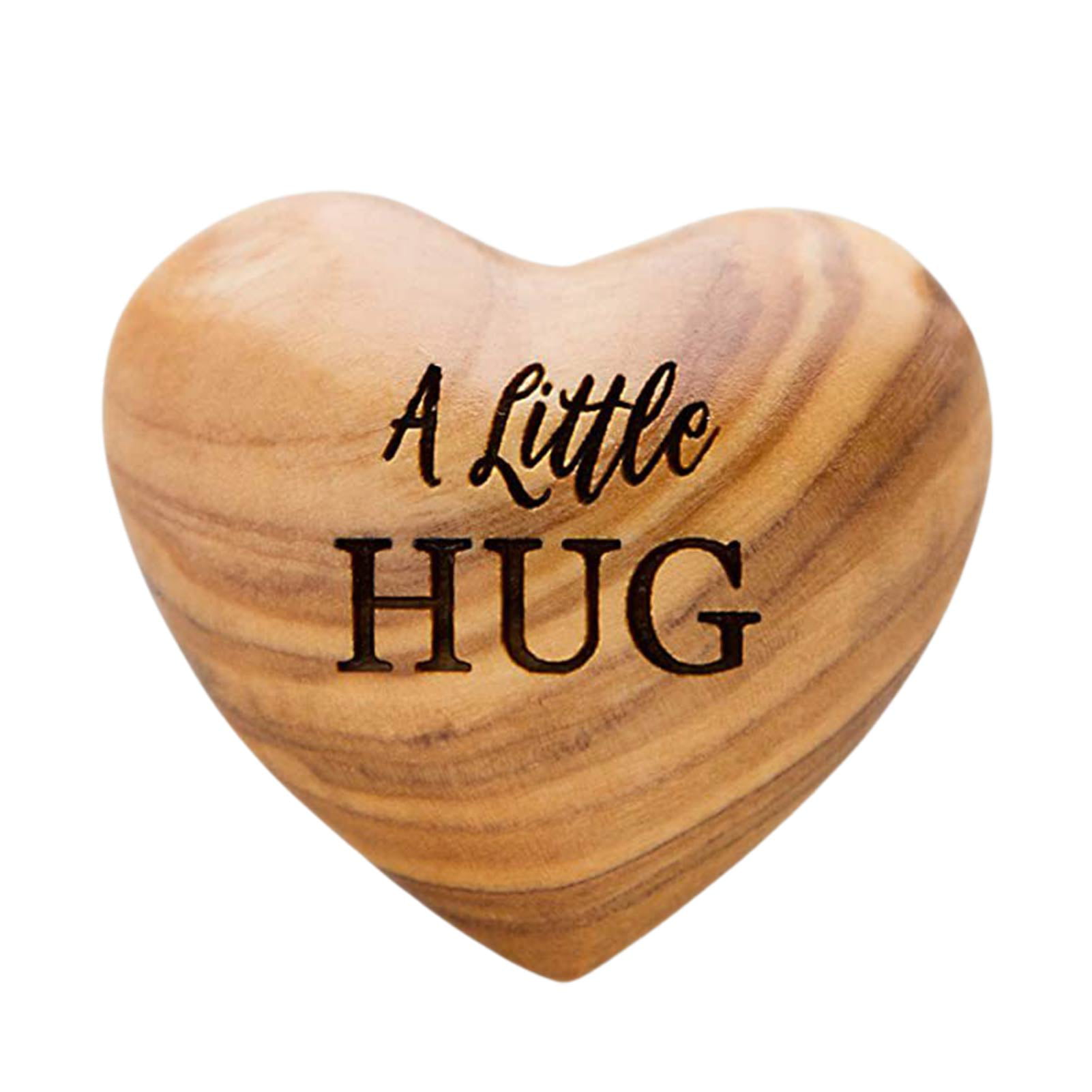 Wooden Little Pocket Hug Keyrings Keepsake for Loved Ones in need of a Hug Heart 
