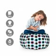 thumbnail image 2 of Geometrical Storage Toy Bag Chair, Colorful Weathered Repeated Plenitude Polka Spots Dots Nested Circles Art, Stuffed Animal Organizer Washable Bag, Small Size, Multicolor, by Ambesonne, 2 of 3