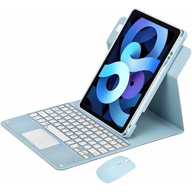 Funda con Teclado Giratorio de 360° para iPad Pro de 11" (4.ª/3.ª/2.ª/1.ª Gen) y iPad Air de 5.ª/4.ª Gen, Azul Cielo
