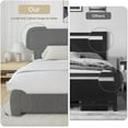 thumbnail image 6 of 4 Ever Winner Platform Twin Bed Frame, Boucle Upholstered Bed Frame with Soft Curved Headboard, Gray, 6 of 8