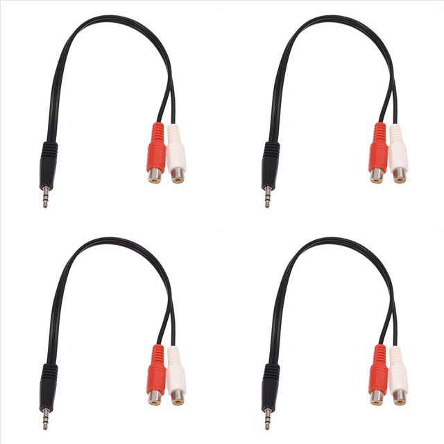 4piezas 3.5mm Adaptador Estereo Jack de Auriculares A 2 Jack Adaptador Cable de Audio, 3,5 mm Macho A 2x Hembra