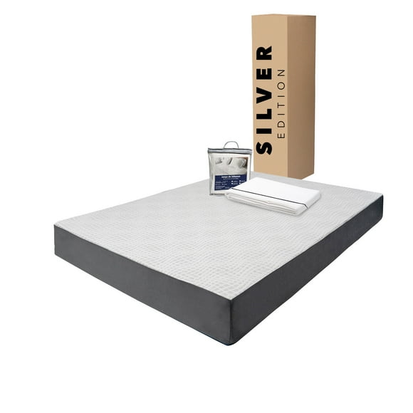 Colchón Queen Size silver en Caja 20 cm Altura + Juego de Sábanas