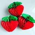 thumbnail image 5 of 10Pcs Strawberry Ball Tissue Craft Paper Decorations Red Pink Paper Strawberry Honeycomb Ball Birthday Party Decoration-Red,20cm, 5 of 8