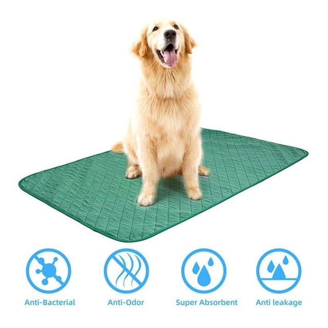EIMELI Pet Dog Potty Training Pad Reusable Washable Leak Proof Pee Pad Natural Bamboo Fiber Premium Waterproof Pad /Bed Mat Cleanup Training Soft Absorbent Protection Potty Mat Green Colo