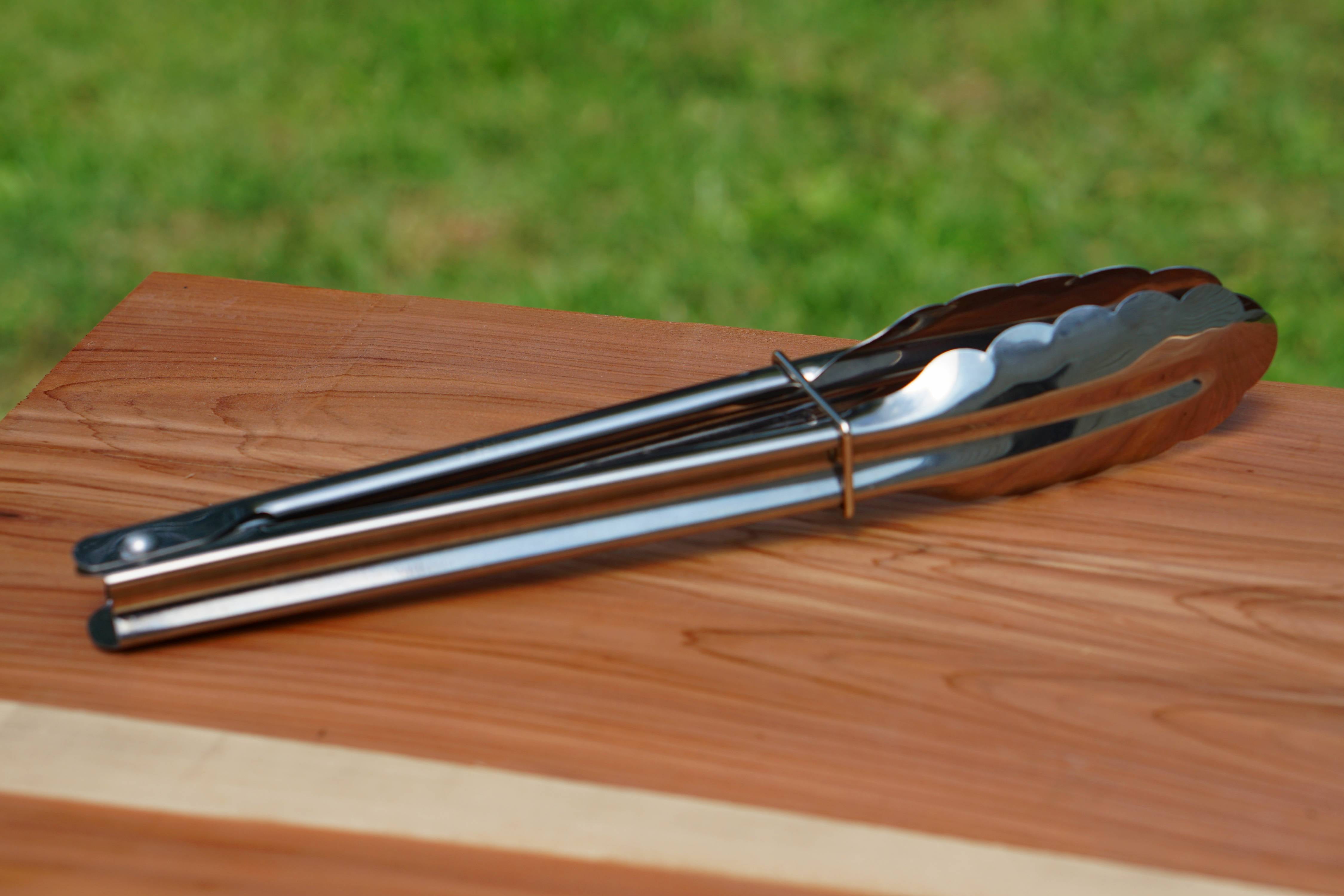 Expert Grill 8.5" Lightweight Stainless Steel Mini-locking BBQ Tongs