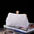 thumbnail image 3 of Bolsa Bolso de embrague de perlas Bolso de noche con cuentas de cristal hecho a mano Bolso de boda (Blanco) Tmvgtek Para estrenar, 3 of 9