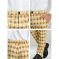 thumbnail image 6 of Lars Amadeus Men's Plaid Regular Fit Flat Front Classic Elastic Waist Suit Pants, 6 of 6