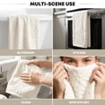 thumbnail image 3 of Sm:)e 2PC Dahlia three Dimensional Floral Jacquard Bath Towel 13x30 Inches, 100% Cotton Quick-Dry High Absorbency Luxury Bath Towel, Beige, 3 of 8