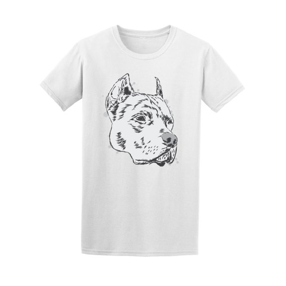 Pitbull Dog Face Sketch Tee Women's -Image by Shutterstock