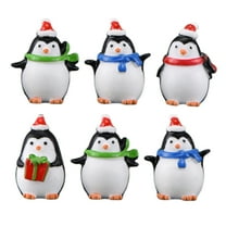 SKISUNO 6pcs Penguin Items for Christmas Themed Party and Home Decoration Assorted Color