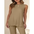 thumbnail image 2 of 2 Pieces Outfits Sleeveless Knit Top & Pants Sets Lounge Long Pajamas Set, 2 of 5