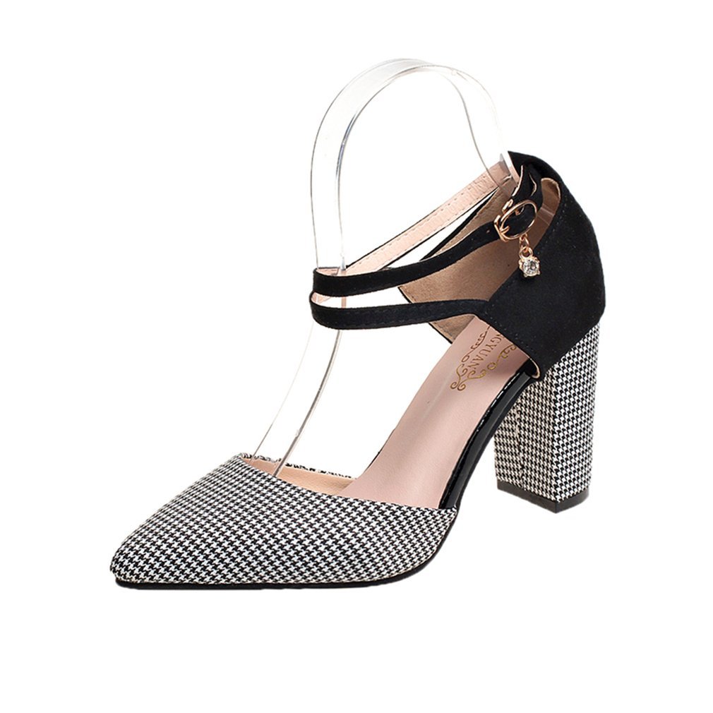womens plaid heels